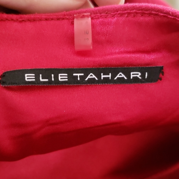 Elie Tahari Fit & Flare Red Midi Dress Size 6 - Picture 7 of 8